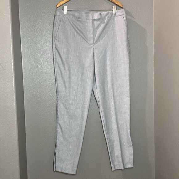 Worthington Houndstooth Pants grey black White Side Slit Hems - Picture 11 of 11